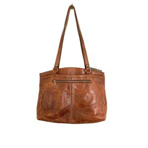 Patricia Nash Poppy Leather Satchel Bag, Heritage Tan Brown Shoulder Purse Tote